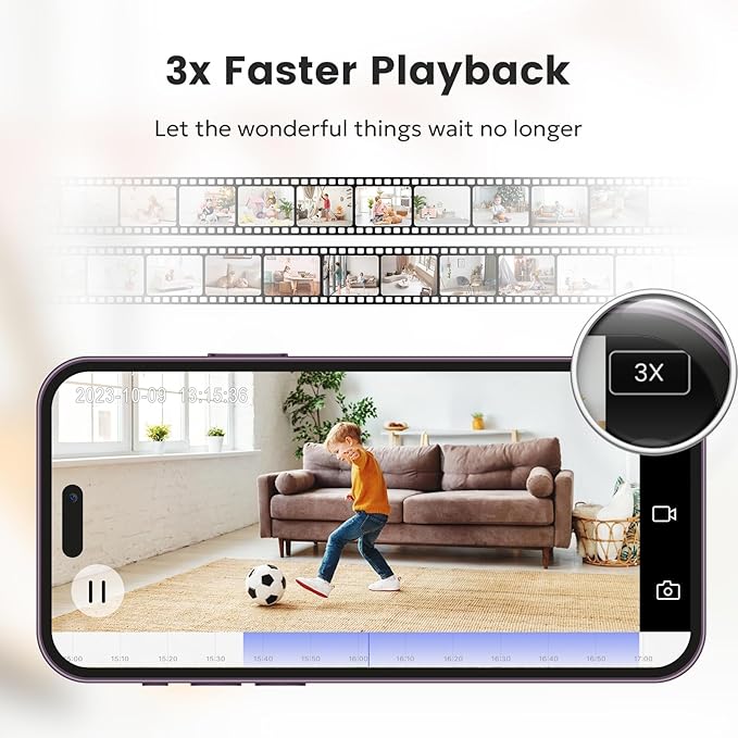 owltron Indoor Security Camera 2K, 360° Cameras for Home Security with Motion Detection, 2.4G WiFi for Baby/Pet/Nanny/Camara with Night Vision, Siren Alarm & 2-Way Audio, Compatible with Alexa