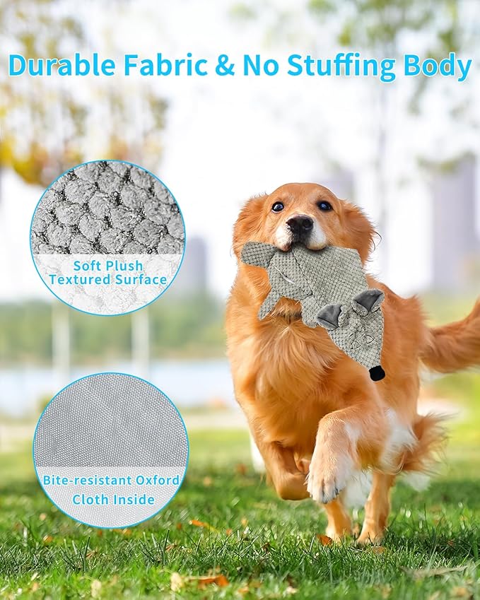 Dog Toys, Squeaky Plush No Stuffing Crinkle Dog Toy for Small Medium Large Dogs, Interactive Puppy Teething Water Bottle Dog Chew Toy