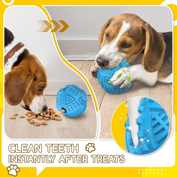 LEGEND SANDY Dog Balls Treat Dispensing Dog Toys for Aggressive Chewers Large Breed, Nearly Indestructible Squeaky Puppy Chew Toys for LargeBreeds, Natural Rubber Doggie Puzzle Toys, Pet Treat Ball