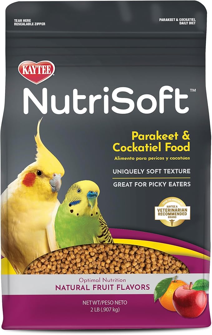 Kaytee NutriSoft Pet Parakeet & Cockatiel Bird Food, 2 lb