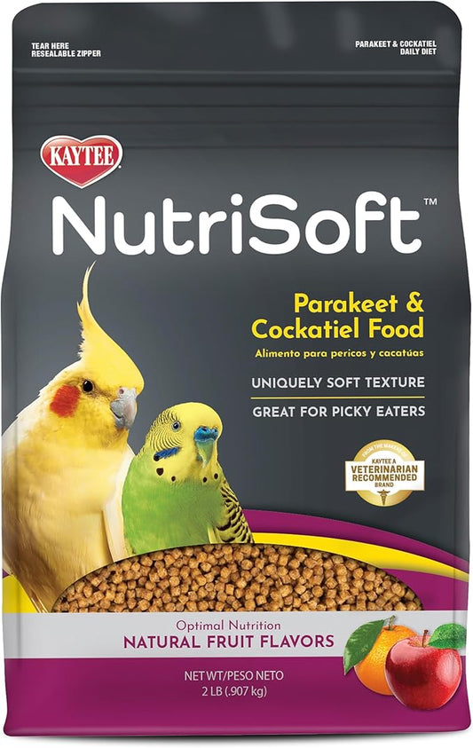 Kaytee NutriSoft Pet Parakeet & Cockatiel Bird Food, 2 lb