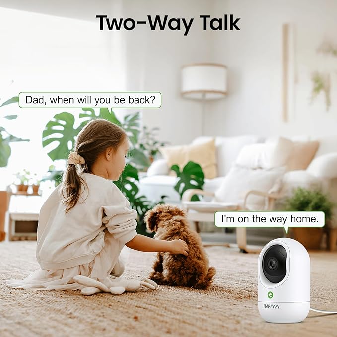 360 Cameras for Home Security-Indoor Camera Monitoring Baby/Nanny with 2K High Resolution & One-Tap Call, 24-7 Local Storage, Compatible with Alexa/Google Home, K7 4Pack (2.4GHz Wi-Fi Only)