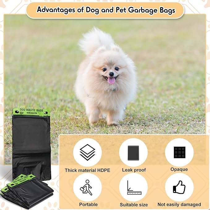 Ireer 7000 Pcs Header Bag Bulk Dog Pet Waste Bags Bulk Poop LeakProof Easy Single Pull Bags for Poop Dog Station Fit Hang Hole Dispenser Pet Waste Bag for Home Outdoor