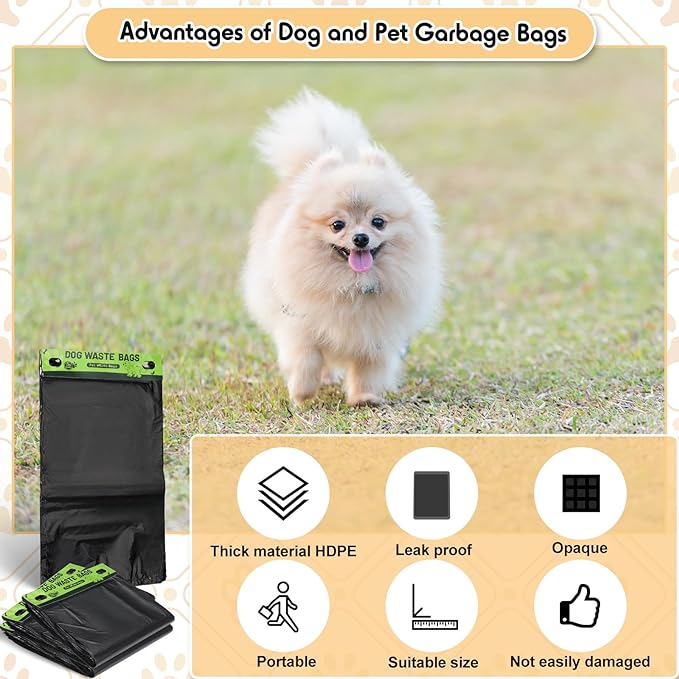 Ireer 2500 Pcs Header Bag Bulk Dog Pet Waste Bags Bulk Poop LeakProof Easy Single Pull Bags for Poop Dog Station Fit Hang Hole Dispenser Pet Waste Bag for Home Outdoor