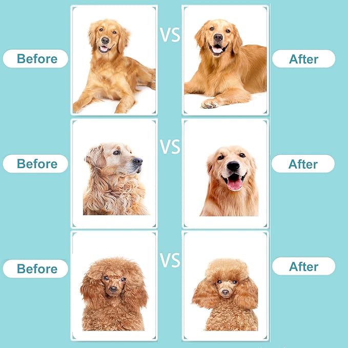 Zoocozy Pet Grooming Combs Kit for Dog Cat, Dog Brush for Shedding, Cat Deshedding Brush for Removal of Long Matted Fur on Pet(Blue)