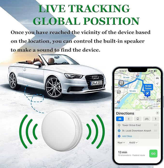 GPS Tracker for Vehicles,Cars,Kids,Pets,and Motorcycles | Real-Time Location Tracking | No Monthly Fee No Subscription | Mini Hidden GPS Tracker Device for Car,Dog,Elderly,and Personal Use