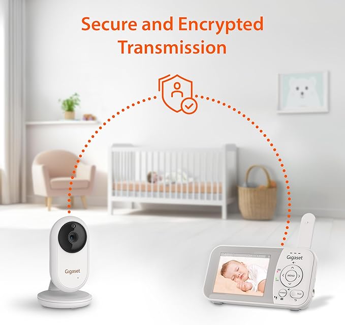 Gigaset Baby Monitor with Camera and Audio - VS280 No WiFi Portable Video Infant Monitor 2.8" Screen, Auto Night Vision, Temperature Alert, 1000ft Range, Ideal for Baby, Elderly, Pet