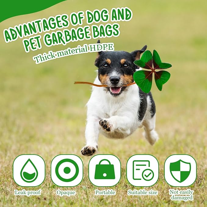 Ireer 20 Count 2000 Pcs Header Bag Bulk Cute Dog Pet Waste Bags Bulk Poop Leakproof Easy Single Pull for Poop Dog Waste Station Fit Hang Hole Dispenser Pet Home Outdoor