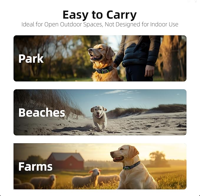 Invisible Fence for Dogs GPS Dog Wireless Fence – No Transmitter, No App, IPX7 Waterproof Rechargeable Collar, Adjustable Radius 75–2995 ft, for Medium/Large Dogs, Indoor/Outdoor Use