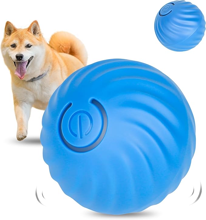 Smart Interactive Dog Toy Ball, Active Rolling Wicked Ball with Automatic Bouncing and Rotating for Puppy/Small Dogs Durable, Chewable, USB Recharger and Fun Gift Toy to Dog (Large)