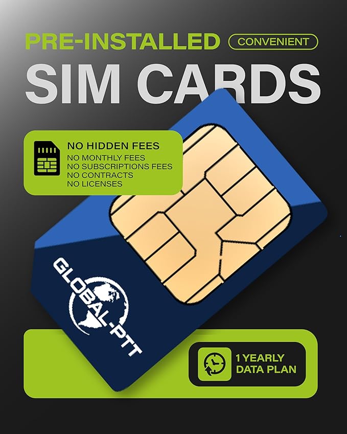 Global-PTT G6Plus 4G LTE Two-Way PoC Radios - 8800mAh Battery Nationwide Coverage Unlimited Communication Range - Metal Body Walkie Talkies (Classic Black)