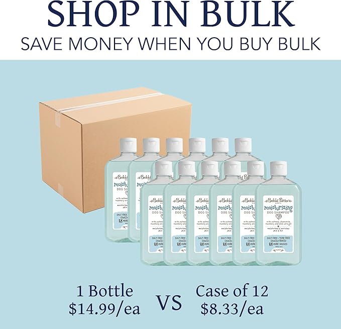 Bobbi Panter Moisturizing Dog Shampoo, Moisturizes and Enriches Dogs Skin & Fur, Soft Sea Air Fragrance, Concentrated 30:1, Made in The USA, 14 oz.