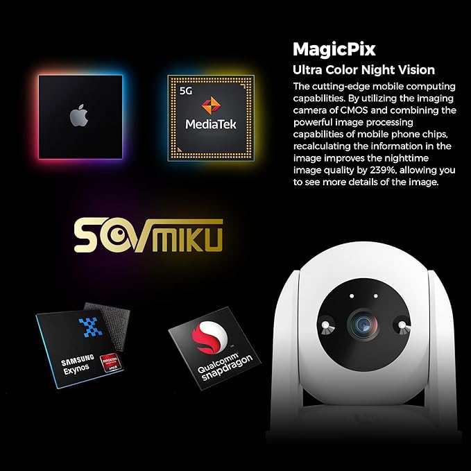 Sovmiku CB2 2k AI Tracking Security Camera for Home,Pet Camera Indoor, Baby Monitor,360° View Pan/Tilt Cam,Two Way Audio,Night Vision,Easy to Setup,Audible Alarm,2.4GHz Wi-Fi, 180 Days Exchange Policy