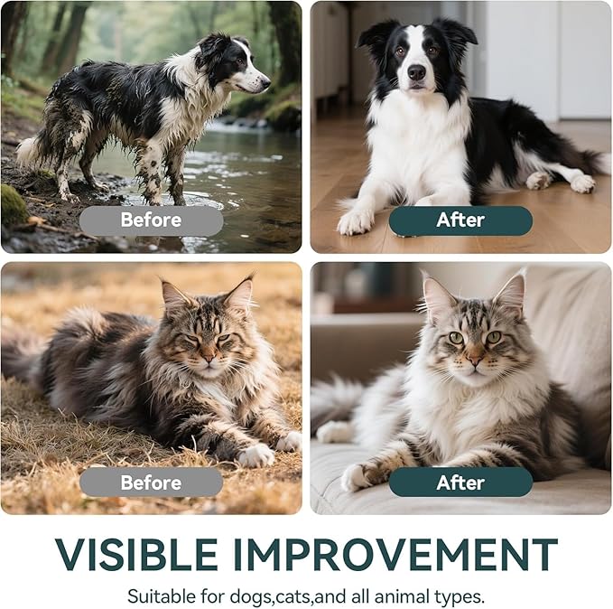 WLP Cleaning & Deodorizing Glove Bath Wipes for Dogs and Cats, Hypoallergenic Nourish Fur Aloe Extract Jojoba Oil Pet Grooming Wipes for Daily and Travel (6 PCS)