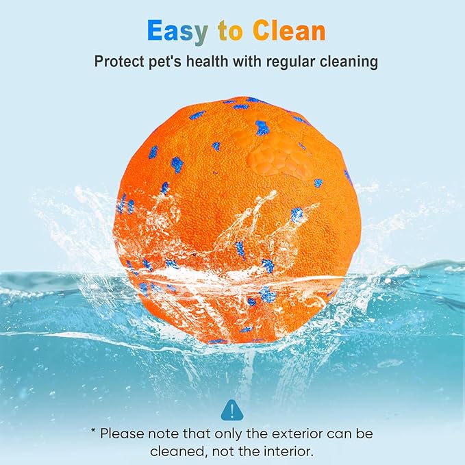 Interactive Dog Toys Ball, Automatic Moving, Bouncing Chew Toys, E-TPU Material, Suitable for Large and Medium-Sized Dogs, Used for Boredom Relief and Daily Training, USB Rechargeable (Orange)