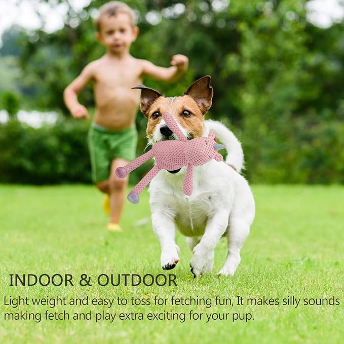 GOOLA Squeaky Dog Toys - Durable Plush Toys with Squeaker & Crinkle Paper, Unicorn Themed Pack for Puppy to Large Dogs