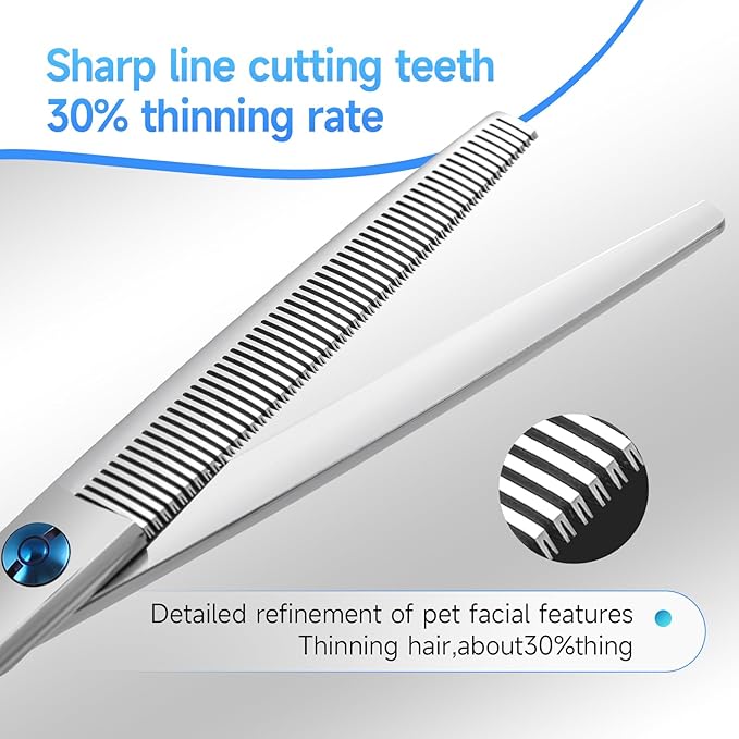 Thinning Shears for Dogs Professional Dog Grooming Scissors Pet Thinners Shear 30% Thinning Rate 46 Teeth Classic Handle Designed for Pet Groomers or Family DIY Use