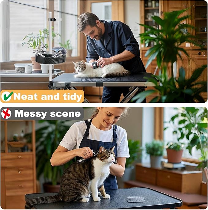 Adjustable Pet Grooming Organizer for Grooming Arms - Multi-Compartment Holder for Tools and Accessories