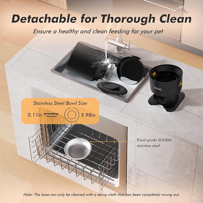 Automatic Cat Feeder - 5L Anti-Clog Cat Food Dispenser with Freshness Preservation, 1-6 Meals/Day, Programmable Portions, 10s Voice, 180-Day Battery Life, Auto Pet Feeder for Multi Cats and Dogs