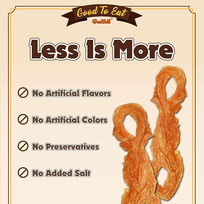 Gootoe Turkey Tendon Dog Treats, Rope (L) 1 lb, USA-Sourced Turkey Tendon, Natural Snack, Premium Puppy Chews, Hypoallergenic, Rawhide Free, Reseal Value Bag, Sizes for Large Dogs