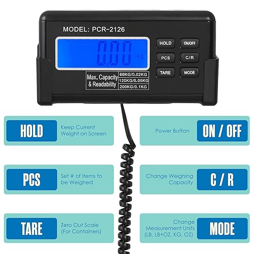 Houseables Dog Scale, Pet Scale, For Large Breed, 440 LB, For Livestock, Dog Weight, Animal, Veterinary, Sheep, Goat, Pig, Shipping, Packages, Weighing, Puppy, Vet, Heavy Duty, Digital, 41x21 Platform