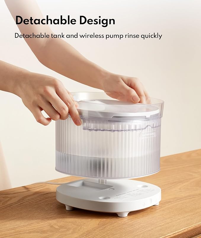 HomeRunPet Cat Water Fountain, Cordless Pet Fountain 30-Days Battery Operated, 2L/68oz Water Fountains for Cats Indoor, Cat Fountain with Quiet Wireless Pump & Easy-Clean Detachable