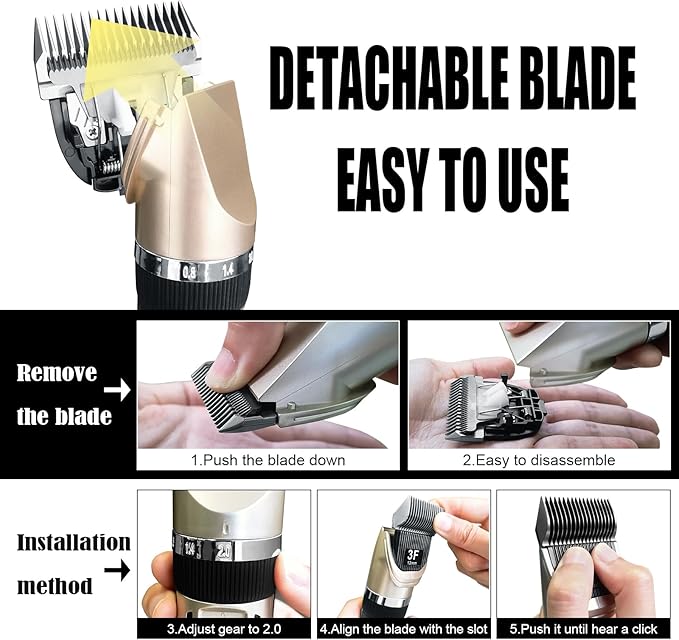 2 Pack Dog Grooming Replacement Blades Compatible with ONEISALL Dog Low Noise Dog Clipper & Dog Hair Vacuum Clipper,Made of Stainless Steel Pet Clipper Blade (Size 4F 3/8”(9.5mm))