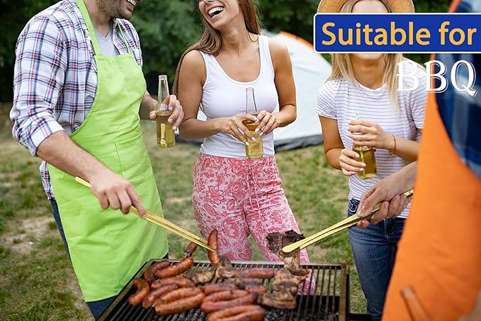 JETKONG 2 Pcs 18 Inch (45cm) Stainless Steel Grill Tongs Heavy Duty Giant Tweezer Tongs, Extra Large Tweezers Tools for Cooking, Grilling, BBQ and Turning Food (Gold)