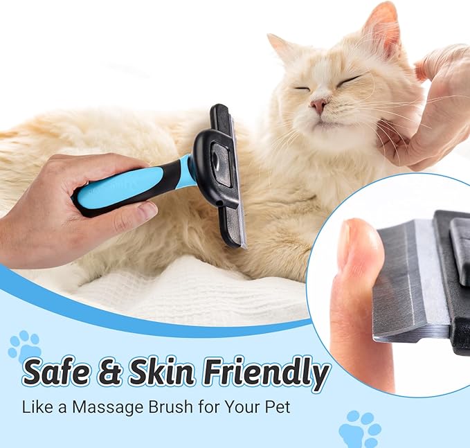 MIU COLOR Long Hair Pet Grooming Brush, Deshedding Tool for Medium and Large Dogs & Cats, Effectively Reduces Shedding by up to 95% for Pet Hair, Blue