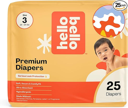 Hello Bello Premium Diapers Size 3 (14-24 lbs) Get in The Groove Designs, 25ct Jumbo Pack