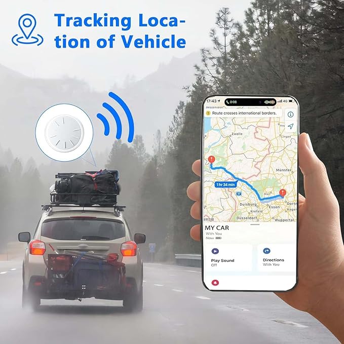 GPS Tracking Devices, 1PCS Tracker Device for Vehicles Work with Find My (iOS Only), Car Tracker Device Hidden with Magnetic Case, No Monthly Fee, GPS Tracker for Vehicles (Black)