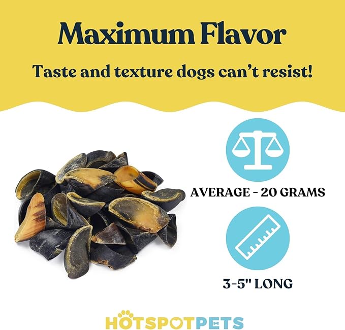 Full-Size Cow Hooves for Dogs | (5 Pack) All-Natural Long Lasting Dog Chews | Made from Grass Fed Cattle | Tasty Treat for Oral Hygiene | Fantastic Alternative for Rawhide and Bully Sticks