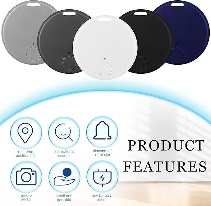 Konohan 5 Packs Portable GPS Tracking Mobile Tracking Anti Loss Smart Device Key Finder Locator GPS Finders Tracker Device for Pets Dog Cat Wallet Keychain Luggage, Alarm Reminder(Stylish)