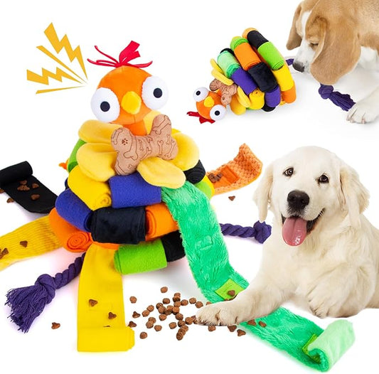 Snuffle Chicken Dog Toys Interactive Snuffle Ball for Dogs Small Medium Large Breed Cute Squeaky Dog Puzzle Toys Slow Feeder Treat Ball Games for Boredom,Pet Snuffle Mat Enrichment Toys for Halloween