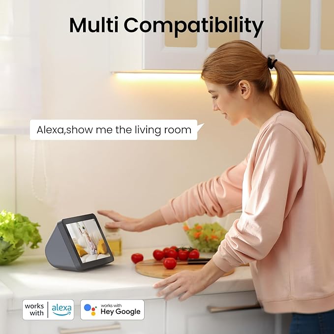 2K Home Security Cameras-2.4Ghz WiFi Indoor Camera with 360° Motion Detection for Pets/Nanny/Baby/Dog, 2 Way Audio, 24/7 SD Card Storage, Cloud Storage, Works with Alexa & Google Home, D1 4P