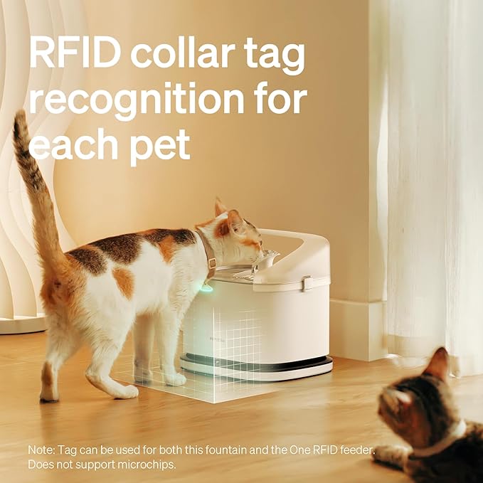 PETLIBRO RFID Automatic Cat Feeder & Water Fountain – Collar Tag Activated, Wi-Fi Programmable Combo with Cat Recognition & Diet Tracking, Personalized Feeding & Fresh Water for Multi-Pet Homes