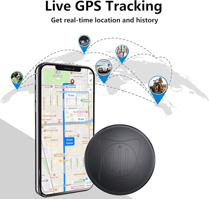 GPS Tracker for Vehicles,Car GPS Tracker Portable Real Time Magnetic GPS Tracking Device,Full Global Coverage Location Tracker for Car,Kids,Dogs.No Monthly Fee/No Subscription Required