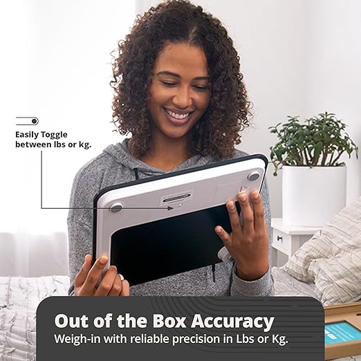 Greater Goods Digital AccuCheck Bathroom Scale for Body Weight, Capacity up to 400 lbs, Batteries Included, Black