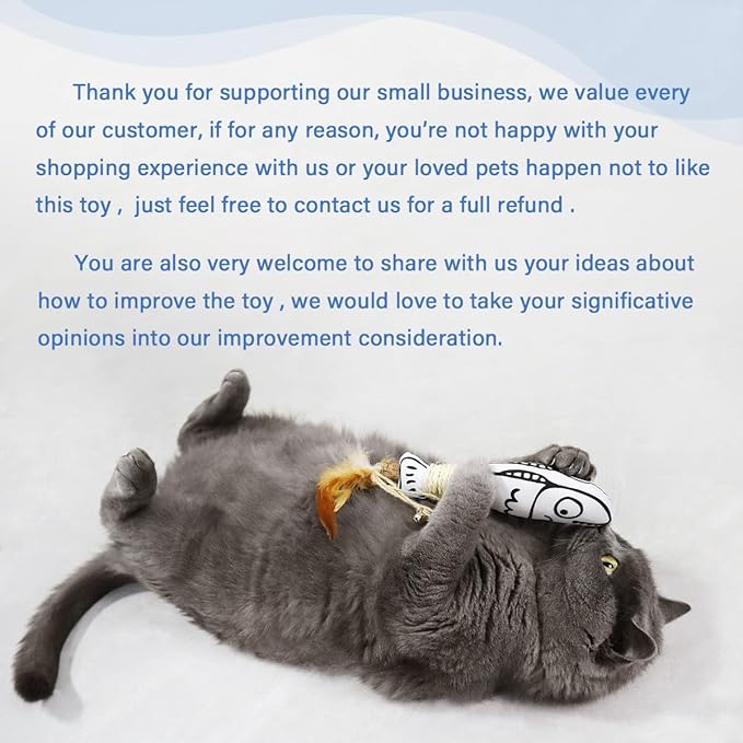 Snowlove 3-Pack Cute Catnip Feather Toys with Silvervine Rope & Bells