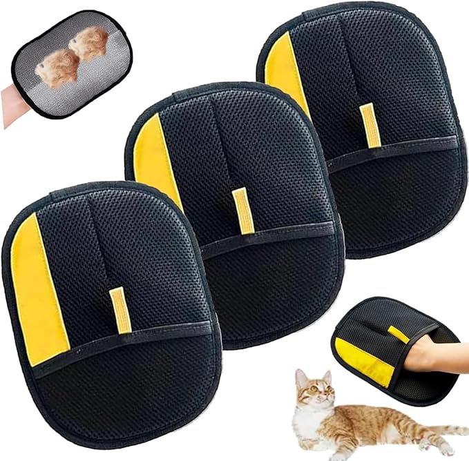 Static Pet Hair Removal Glove for Cats & Dogs, Efficient Grooming Gloves for Pet Hair, Cat Grooming Gloves for Hair Removal