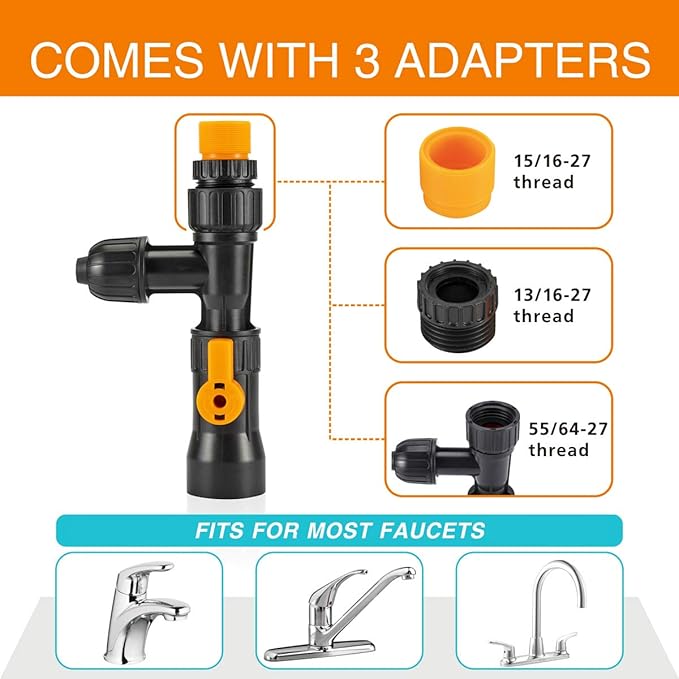 hygger Bucket-Free Aquarium Water Change Kit Fish Tank Siphon Gravel Vacuum Cleaner with Long Hose Water Changer Maintenance Tool 25-FEET Plastic Fitting