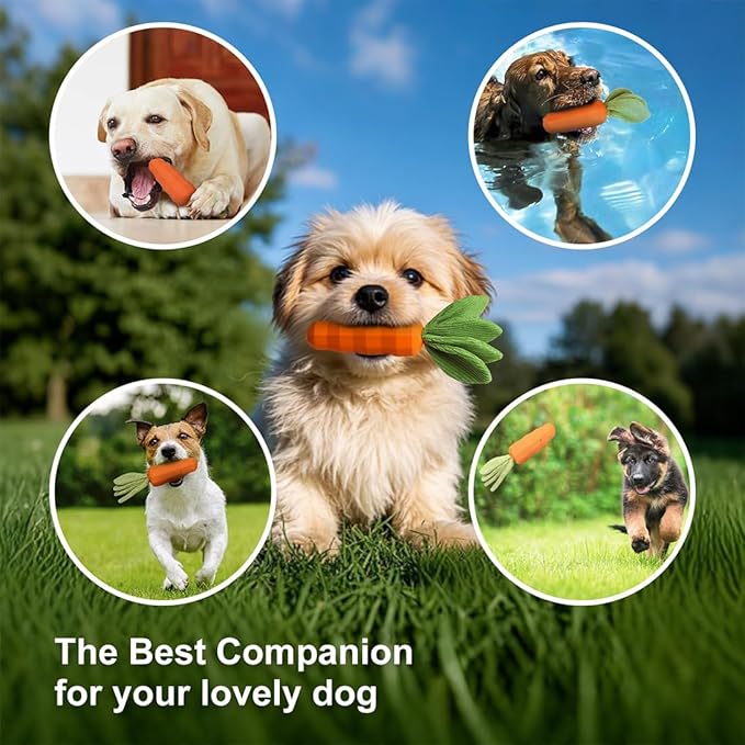 Dog Toy Squeaky Chew Toys for Aggressive Chewers Dog Easter Rubber Toy for Training and Cleaning Puppy Teething Toys Durable Interactive Tough for Puppy Medium