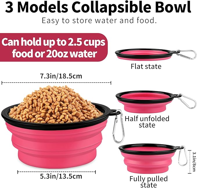 Collapsible Dog Bowl, Lightweight and Portable, Ideal for Travel, Hiking, Camping, and Everyday Use
