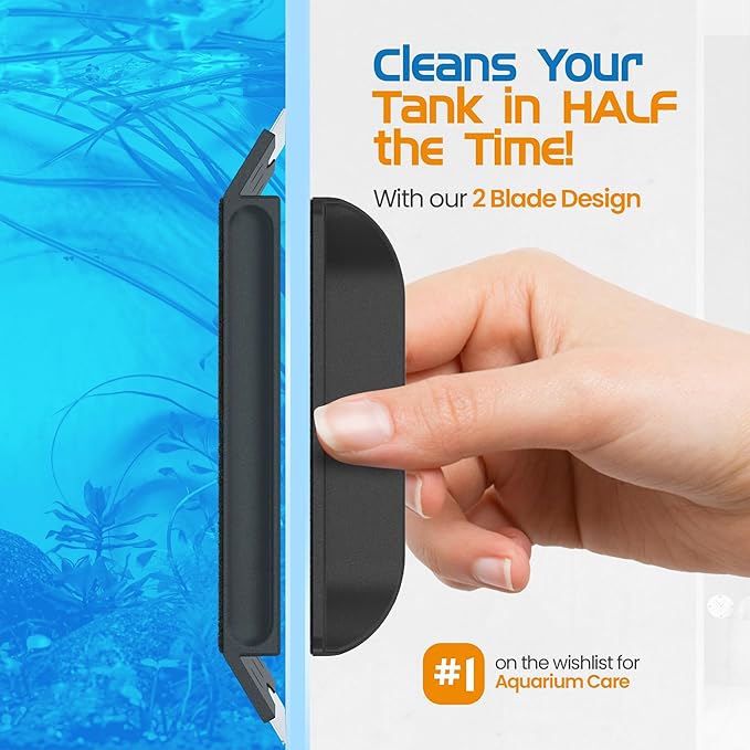 Flipper EDGE 2-in-1 Scrubber Scraper Floating Magnetic Fish Tank Aquarium Cleaner with DUAL BLADES - Efficient Glass & Acrylic Aquarium Cleaning Tools (MAX)