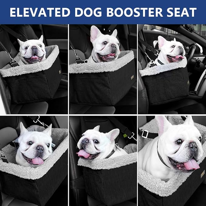 Dog Car Seats for Small Dogs, Upgrade Dog Booster Seat with Metal Frame Construction with Double-Layer Oxford, Perfect for Small Pets up to 20lbs