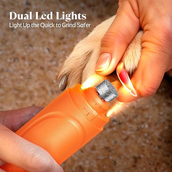 YABIFE Dog Nail Grinder, Dog Nail Trimmers and Clippers Kit, Super Quiet, Rechargeable, for Small Large Dogs Cats Toenail Claw Grooming,3 Speeds