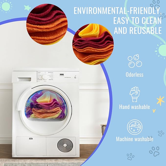 Pet Snuffle Ball, Puzzle Sniffing Interactive Dog Ball for Blind Dogs Training Stress Relief Dog Enrichment Toys Treat Machine Washable (15cm, Sunset Color)