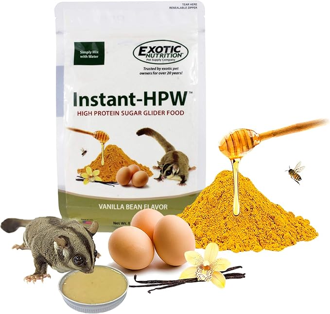 Instant-HPW 18 lb (Makes 24 lb) - All Natural Vitamin Enriched Sugar Glider Food - Healthy & Nutritious - High Protein Wombaroo - Staple Diet