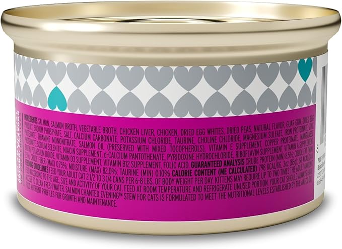 I and love and you Wet Cat Food - Salmon Chanted Evening Stew - Salmon Recipe, Grain Free, Filler Free, 3oz Pack of 24 Cans