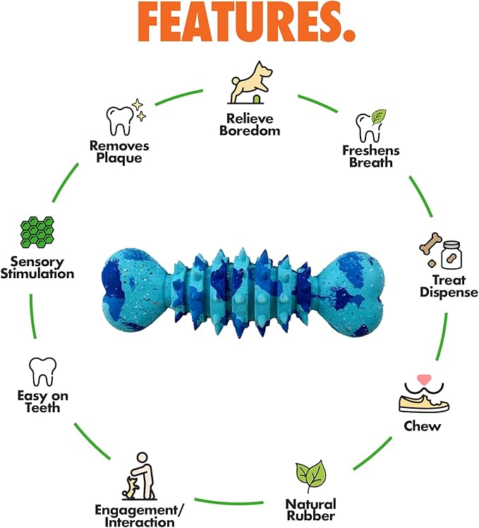 Max Fusion with Nike Grind, Arlee Spike Bone Dog Toy, Chew Toy for Play, Fetch, Tug, XL